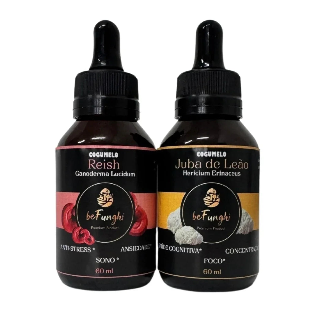 Extrato de Juba de Leão e Reishi 60ml – Cogumelo Funcional