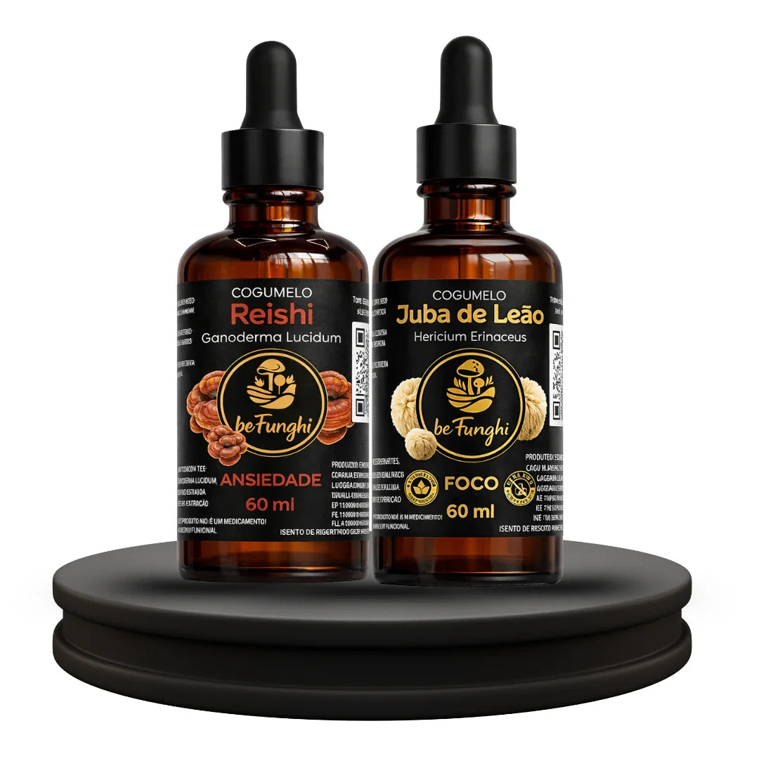 Extrato de Juba de Leão e Reishi 60ml – Cogumelo Funcional