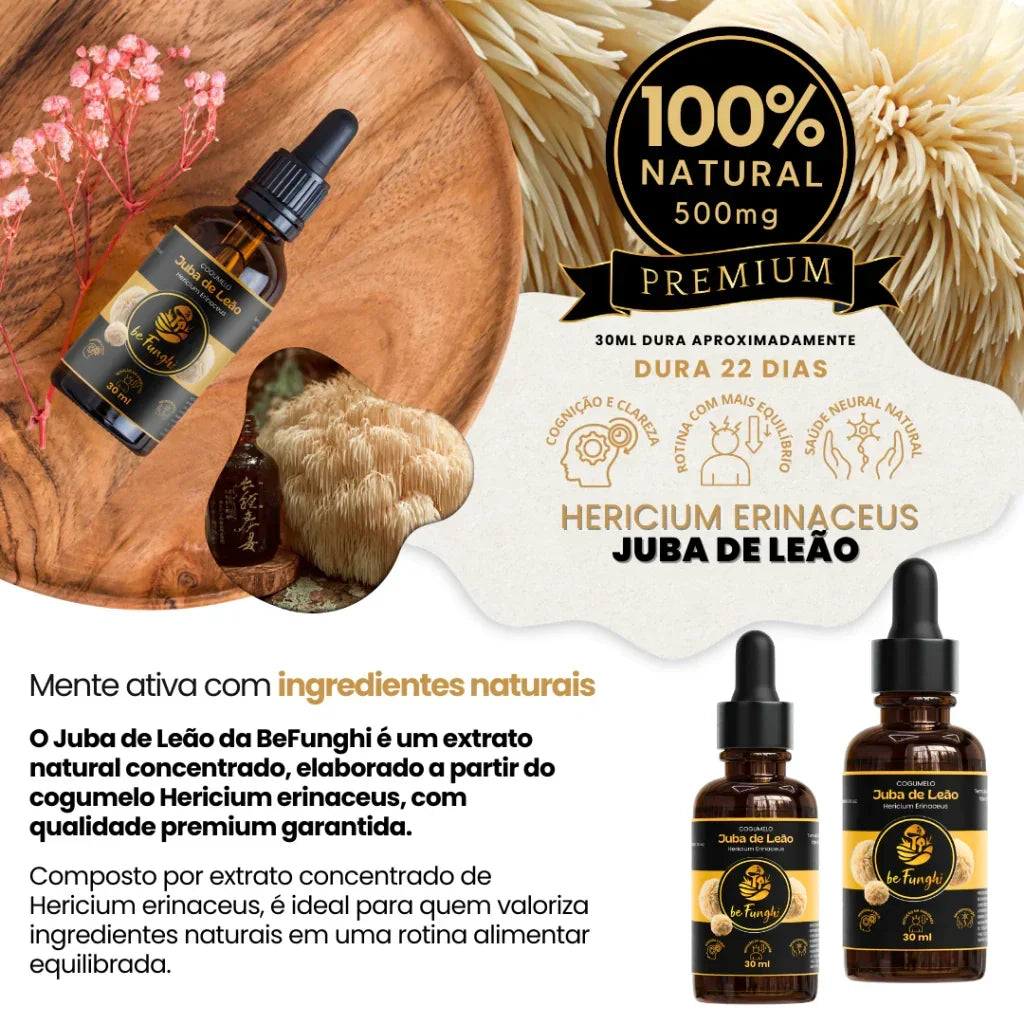 Juba de Leão 30ml – Foco, Clareza Mental e Desempenho Cognitivo