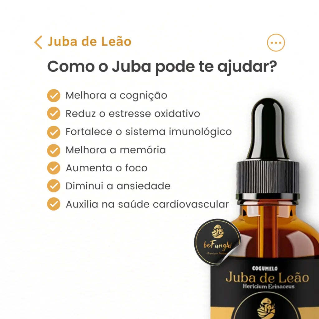 Clareza Mental e Equilíbrio Diário Juba de Leão + Reishi | Extrato Líquido 30ml