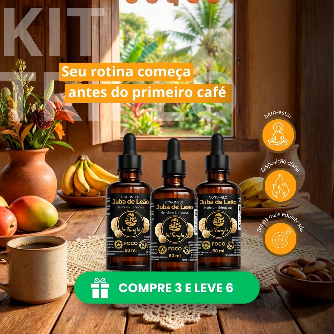 Kit 3 Extrato de Juba de Leão 60ml – Cogumelo Funcional