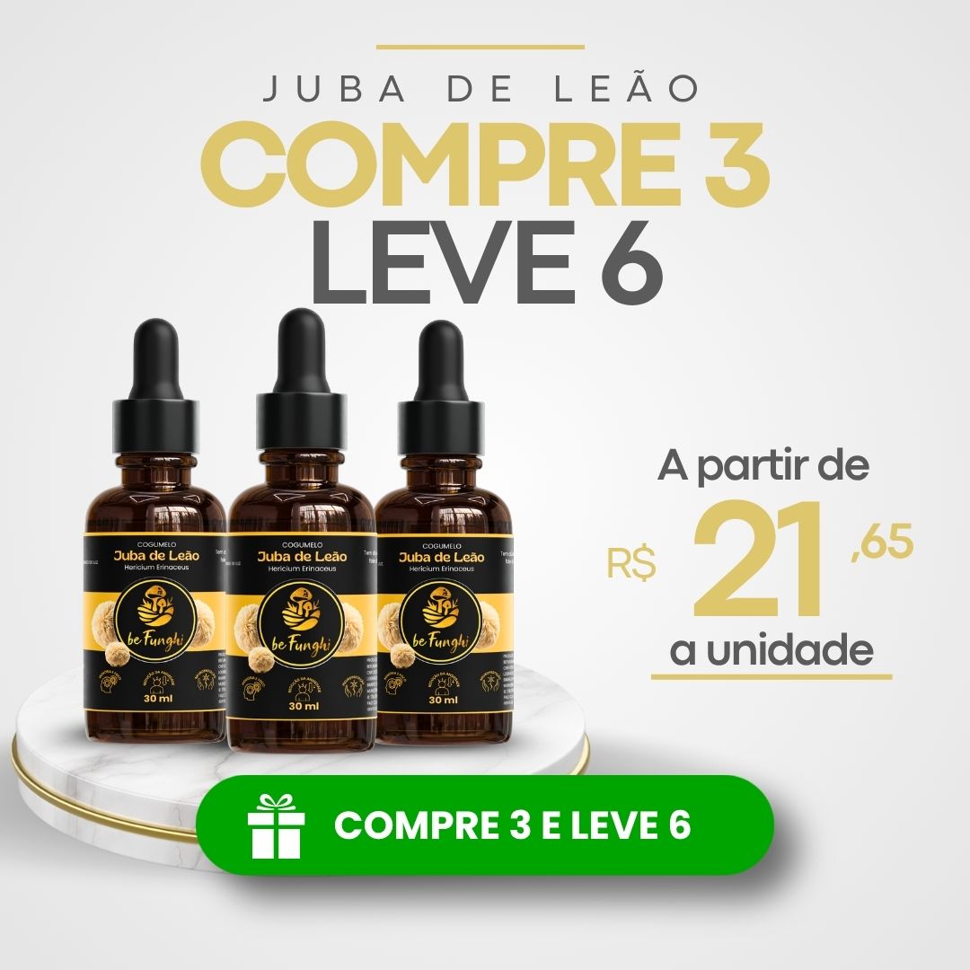 Kit 3 Extrato de Juba de Leão 30ml – Cogumelo Funcional